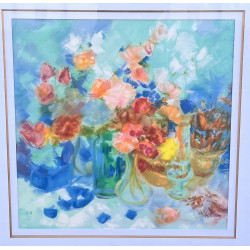 Michèle GOUR (1930) "Bouquet de fleurs",