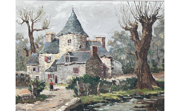 Georges ETIENNE (Xxème) "Paysage au mano