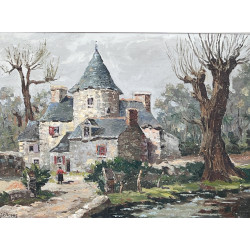 Georges ETIENNE (Xxème) "Paysage au mano