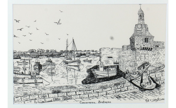 Gérald CLAYTON (XX) "Concarneau", sérigr