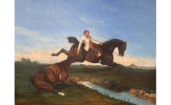 Ecole Française XIXème "Cavalier et chev