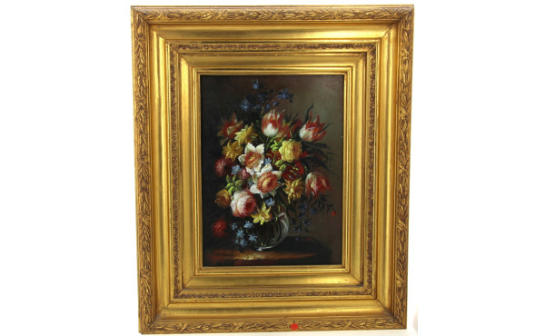 A.HALE (Xxème) "Bouquet de fleurs dans l