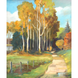 J.PORTE (Xxème) "Paysage de campagne aut