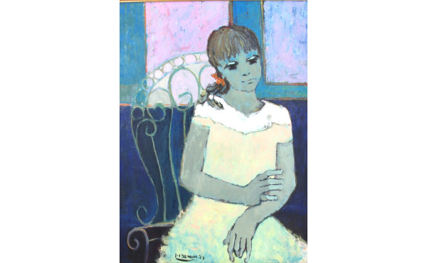 Guy DEMUN (1938) "Jeune fille à la chais