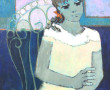 Guy DEMUN (1938) "Jeune fille à la chais