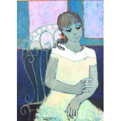 Guy DEMUN (1938) "Jeune fille à la chais