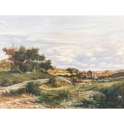 Roberto SCALVINI (1950) "Paysage de camp