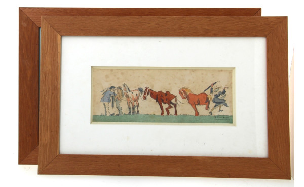 R.PERRIN HOUDON (Xxème) - Paire d'aquare