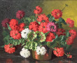 Louis ADAMI (1934) "Bouquet de géraniums