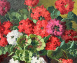 Louis ADAMI (1934) "Bouquet de géraniums