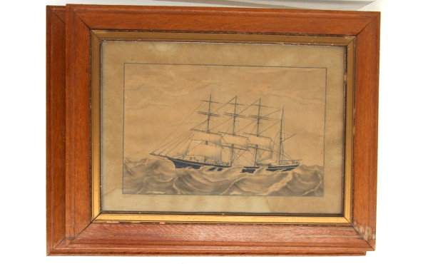 Ecole Française XIXème "Navires en mer",