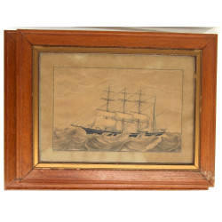 Ecole Française XIXème "Navires en mer",