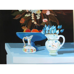 P.ROUX (Xxème) "Nature morte à la coupe 