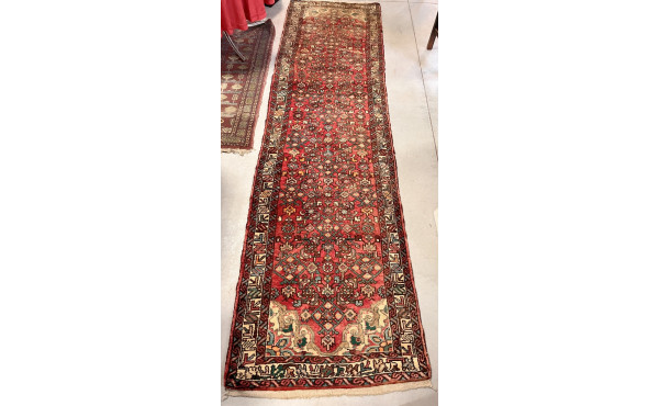 Tapis chemin en laine points noués, 83 x