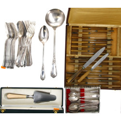 ERCUIS - 6 couverts en métal argenté déc