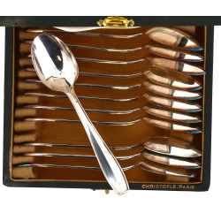 CHRISTOFLE - 12 petites cuillères en mét