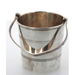 Seau à glace à anse en métal argenté ang