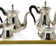 Service thé café en métal argenté, anses