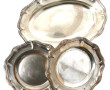 Lot de 3 plats en métal argenté : deux p