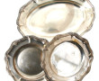 Lot de 3 plats en métal argenté : deux p