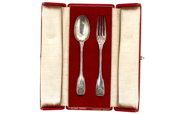 Couvert enfant en argent massif, poinçon