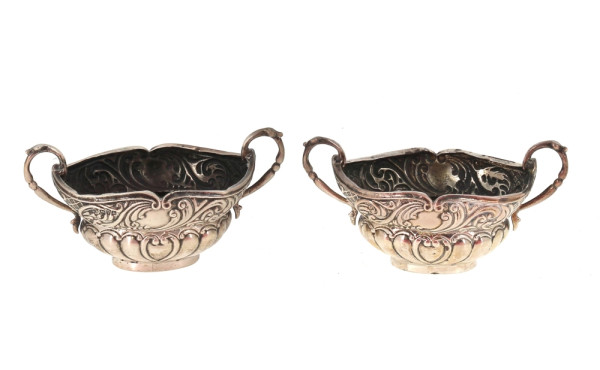 Paire de salerons anglais en argent, man