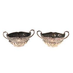 Paire de salerons anglais en argent, man