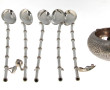 PAKISTAN - 6 cuillères pailles en argent