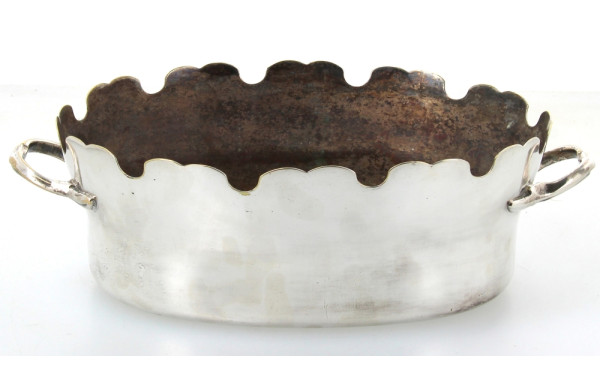 Verrière en métal argenté, H 10 x L 27,5