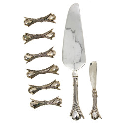 Pelle à tarte, couteau à beurre et 6 rep