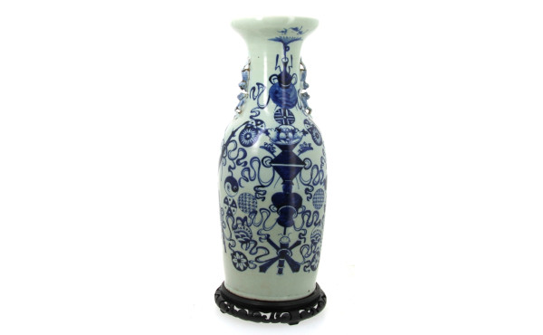 CHINE - Grand vase balustre en porcelain