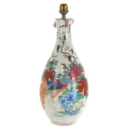 CHINE - Pied de lampe en céramique à fon