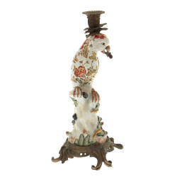 CHINE fin Xxème - Bougeoir en porcelaine