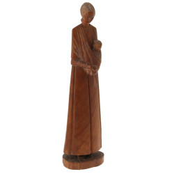 Vierge malgache en bois sculpté, H 32 cm