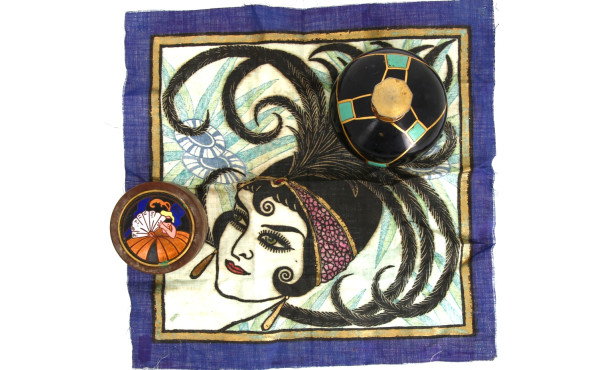 ART DECO - Flacon Art Déco en verre noir