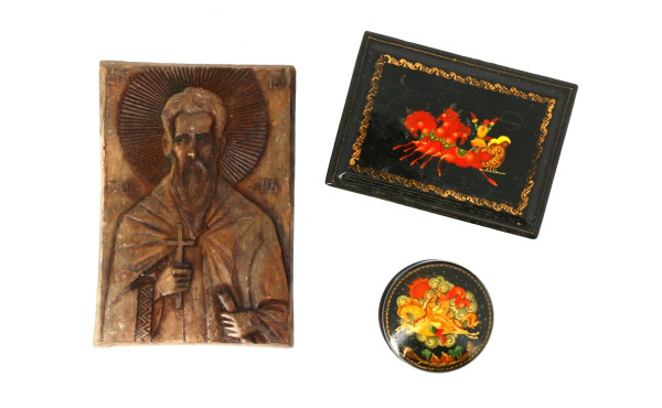 RUSSIE - Deux coffrets en laque à décor 