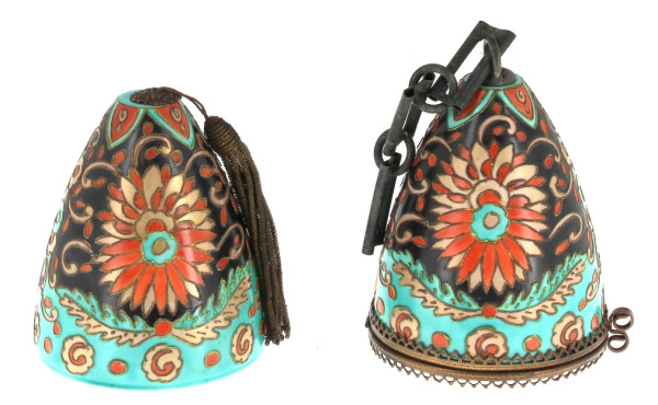 Ancienne veilleuse en cloisonné à décor 