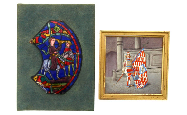 "Jeune page au drapeau", peinture polych