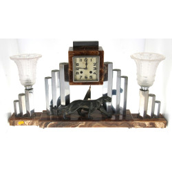 ART DECO - Garniture de cheminée en méta