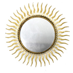Petit miroir soleil vintage en métal, di