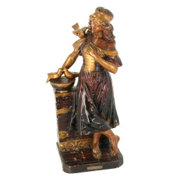 CENDRILLON - Sujet en plâtre patiné, H 5