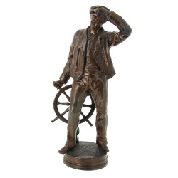 MARIN à la barre, sujet en métal composi