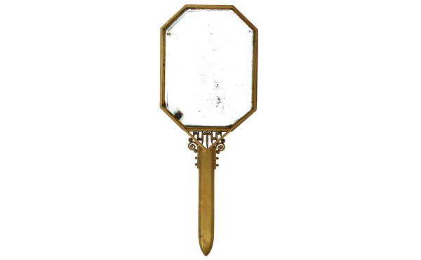 Face à main ART DECO en laiton. H 27,5 c