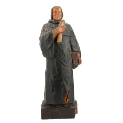 SANT ERWAN - Grand sujet en bois sculpté