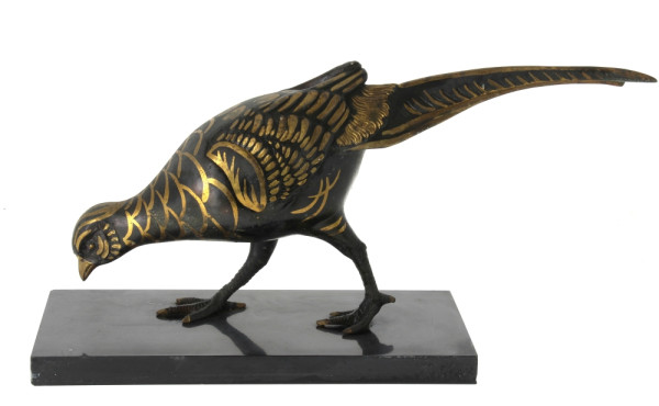 FAISAN - Sujet en métal composition pati