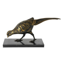 FAISAN - Sujet en métal composition pati