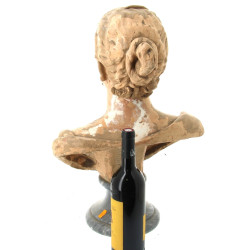 Buste plâtre patiné sur une base marbre 