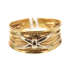 Bague jonc deux ors 18 cts, poids 2 grs.