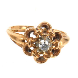 Bague ancienne en or jaune 18 cts sertie