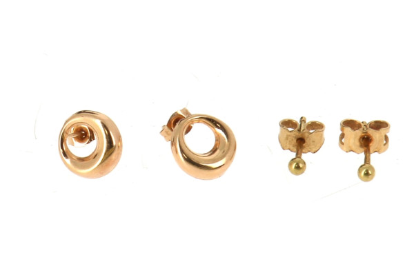 Lot de 2 petites paires de BO en or jaun